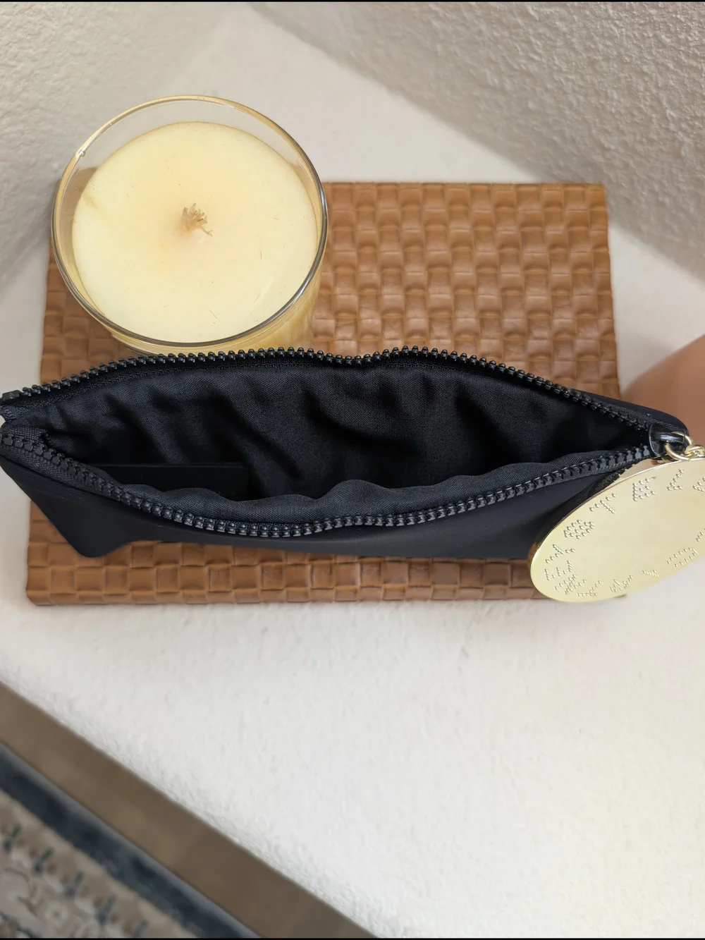 Stella McCartney Black Pouch with Mirrored Zipper